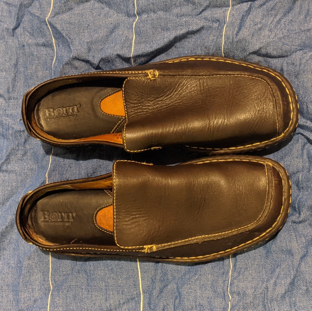 Gorgeous Born Brown Leather Mules Size 9/40.5 - Picture 8 of 13